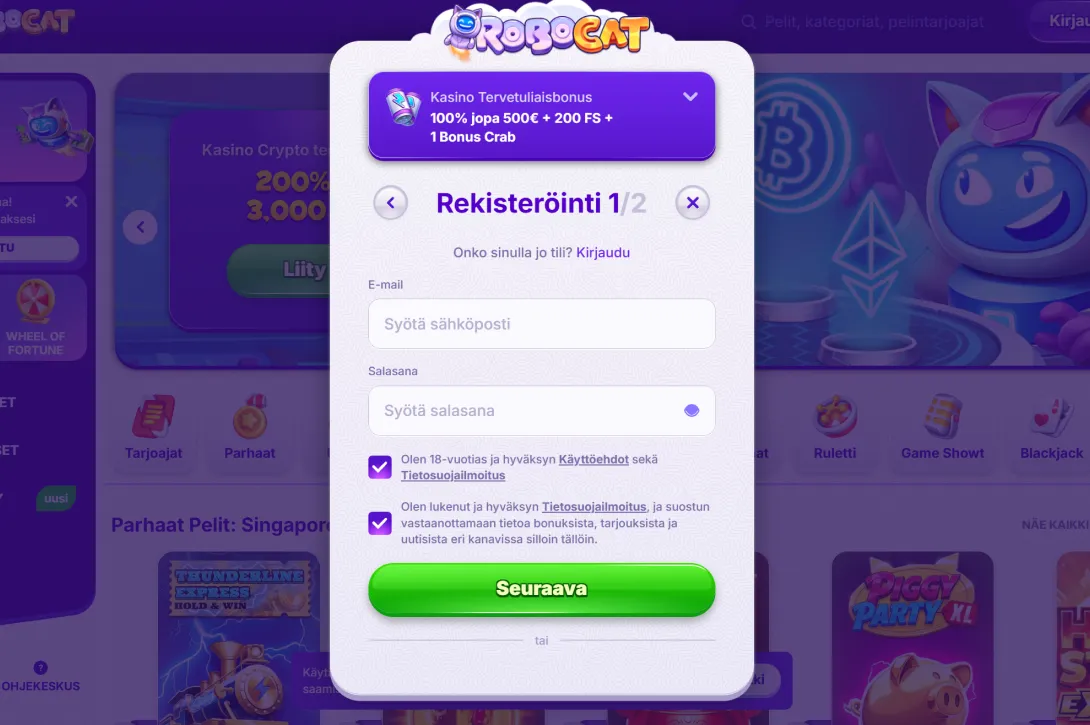 Vaiheittainen rekisteröitymisopas