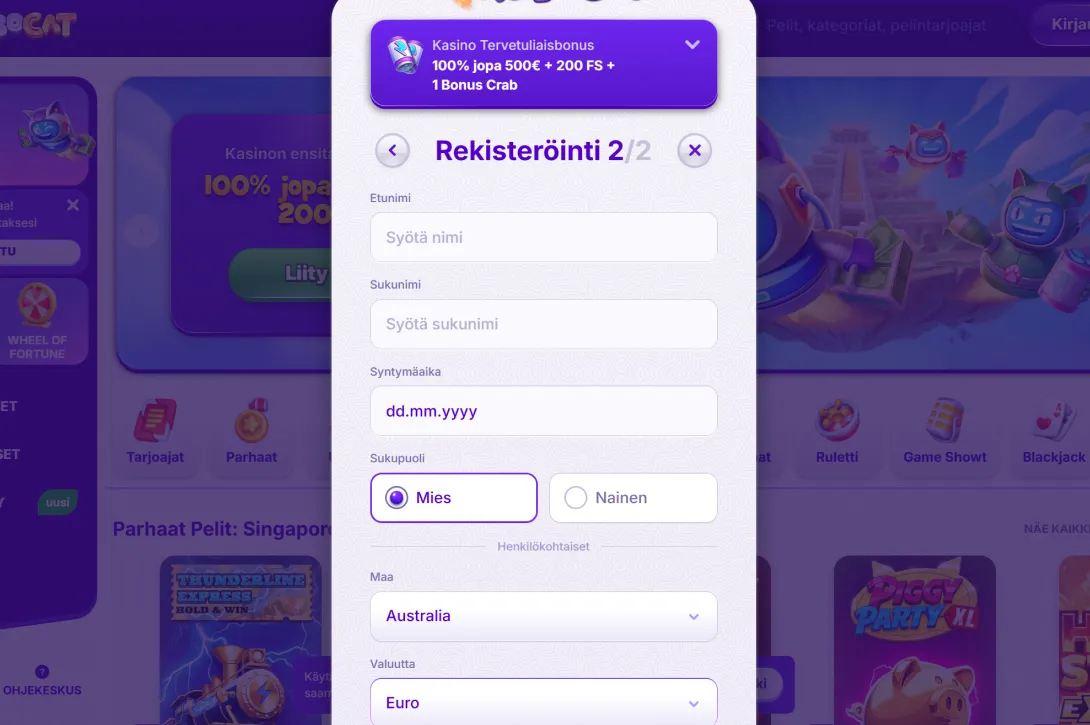 Vaiheittainen rekisteröitymisopas